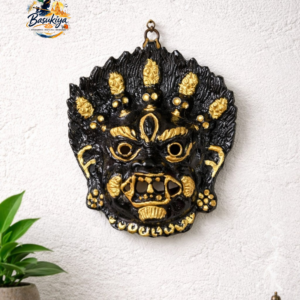 Evil Eye Guard for Home and Office Traditional Kirtimukha Face for Nazar Dosha Protection - Black & Gold Finish