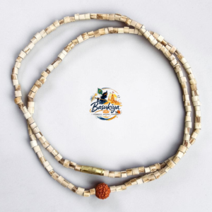 Sacred Tulsi Mala with Rudraksha Bead – Spiritual Japa & Protection Necklace